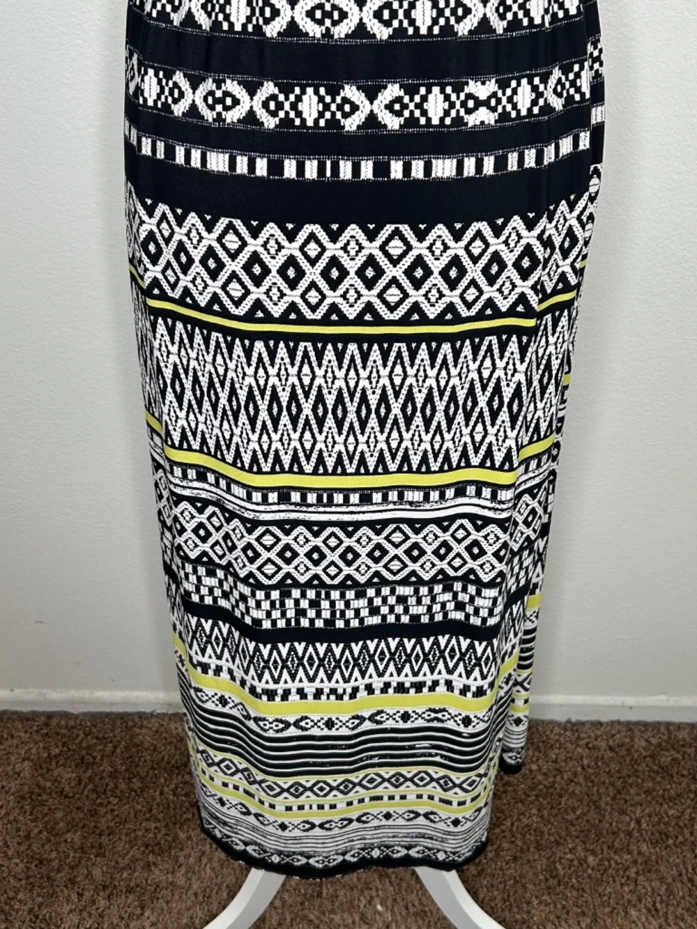 Catherines Womens Black & White Patterned Sleeveless Jersey Maxi Dress Size 1X - Picture 8 of 9